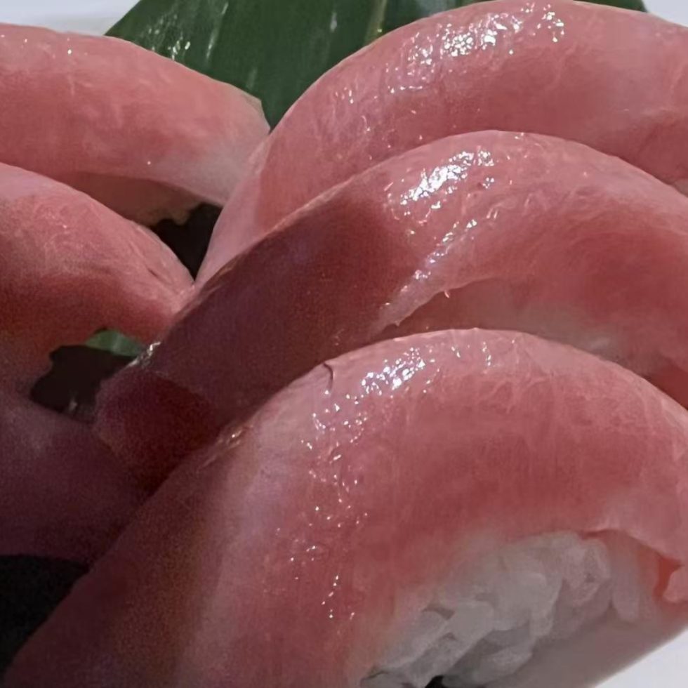 Toro nigiri close up